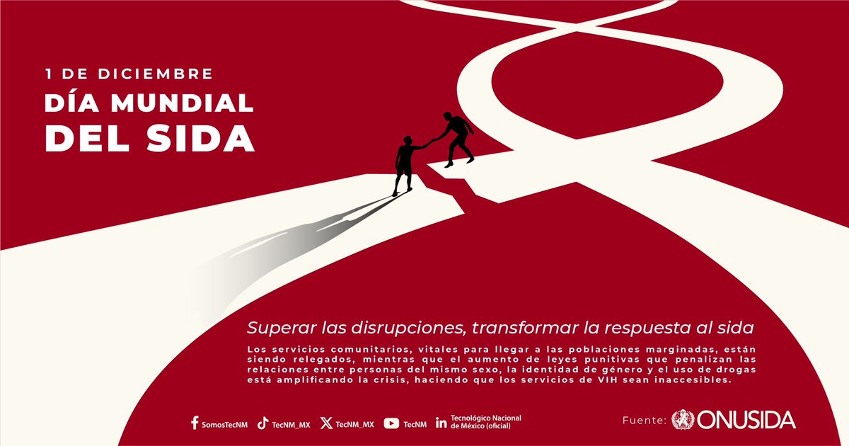 #ElTecNMInforma
El Día Internacional del Sida se conmemoró por primera vez el 1 de diciembre de 1988. 

Desde entonces, el sida ha sido responsable de más de 35,3 millones de infecciones según la Organización Mundial de la Salud (OMS).