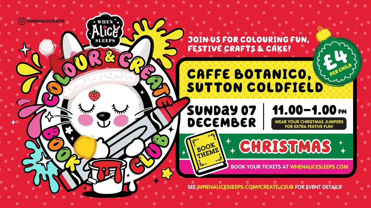 Get ready for endless colouring fun this Sunday at Caffe Botanico (inside <a href="/houseoffraser/">FRASERS</a>), Sutton Coldfield for CREATE CLUB #2 - book tickets: whenalicesleeps.com/product-page/c… 😍 #Birmingham #hometourist #MakingSuttonColdieldBrighter 💛
