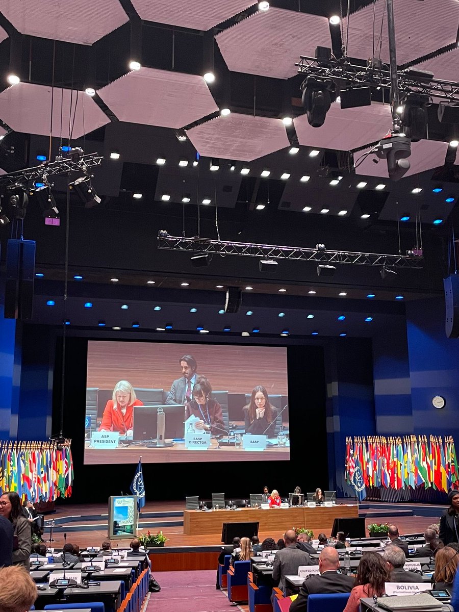 UKintlaw's tweet photo. @attorneygeneral  is leading the UK delegation to the ICC’s Assembly of States Parties this week in The Hague. We look forward to reaffirming the UK’s strong commitment to the ICC and to promoting &amp; advancing the rule of law internationally #ASP24 https://t.co/wPpHBvtHgH
