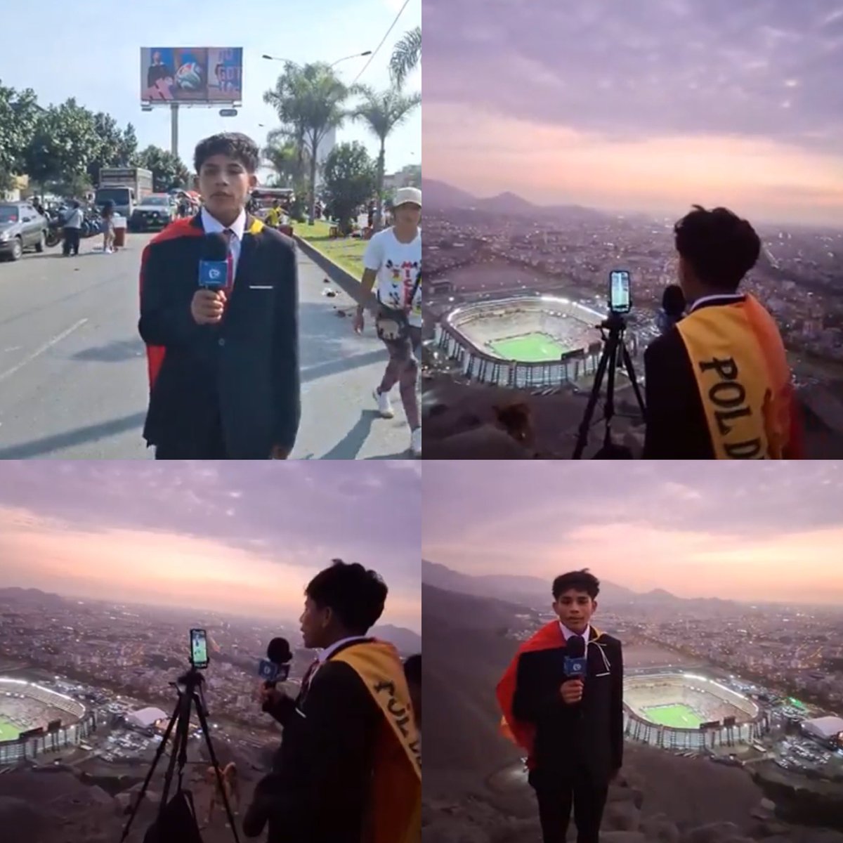 Él es Cliver Huamán, un niño apasionado por la narración deportiva de apenas 15 años. En sus redes sociales se le suele ver reportando acontecimientos en vivo con su micrófono. 

Para la final de la Copa Libertadores, Paul viajó 18 horas desde su ciudad, y decidió transmitir la