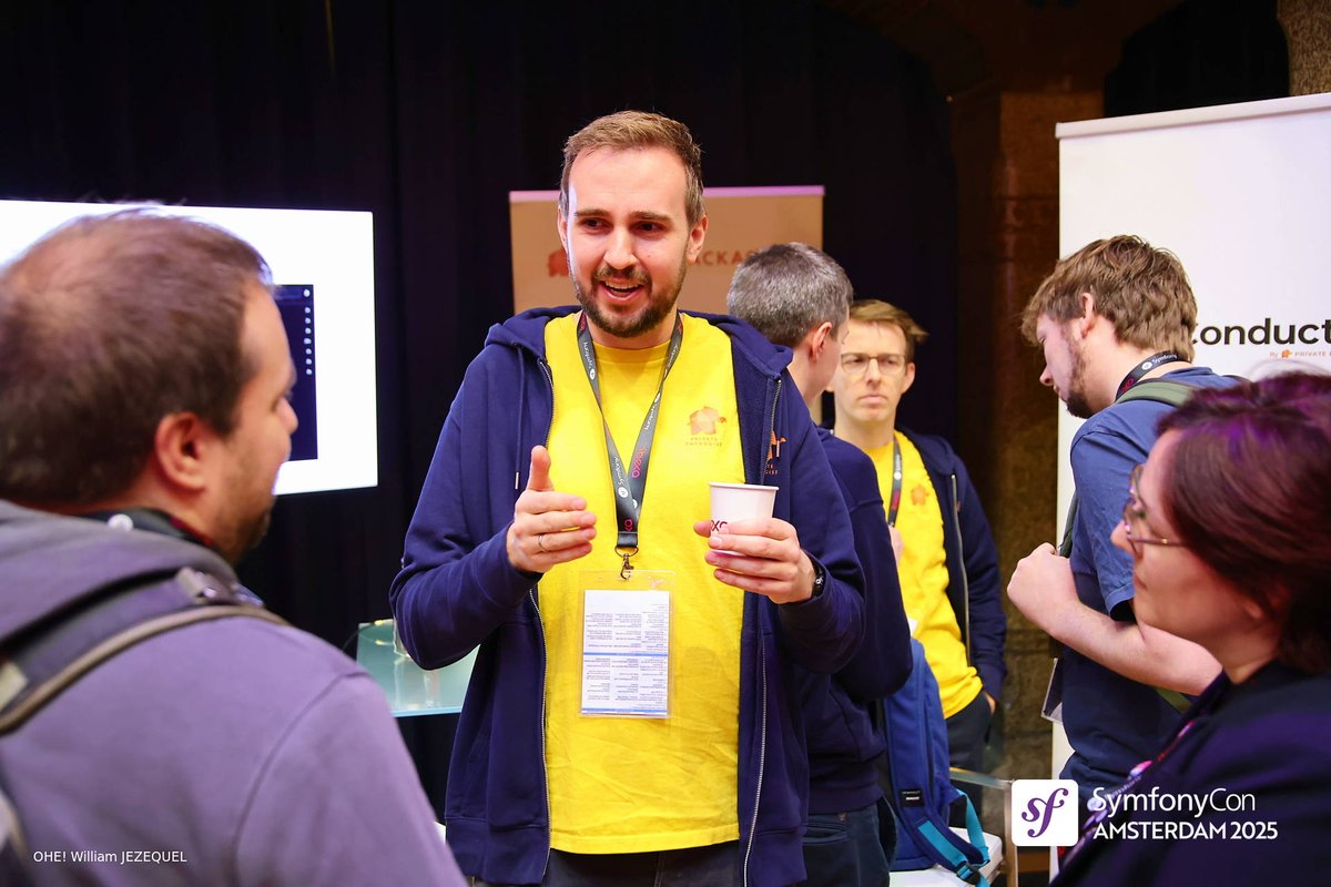 naderman's tweet image. Back from our annual #SymfonyCon trip! Enjoyed celebrating 20 years of #Symfony with its community in Amsterdam. The @packagist booth was busy throughout the event. My package manager security outlook talk sparked good conversations. See you in Warsaw 2026! #php #composerphp