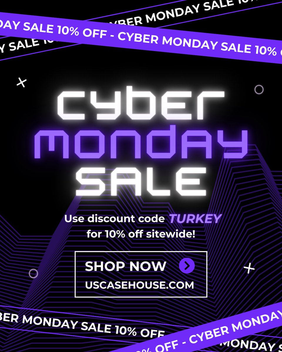 USCasehouse's tweet image. Cyber Monday Sale 💜 Use discount code TURKEY for 10% off SITEWIDE! For a limited time only—stock up now! 📦