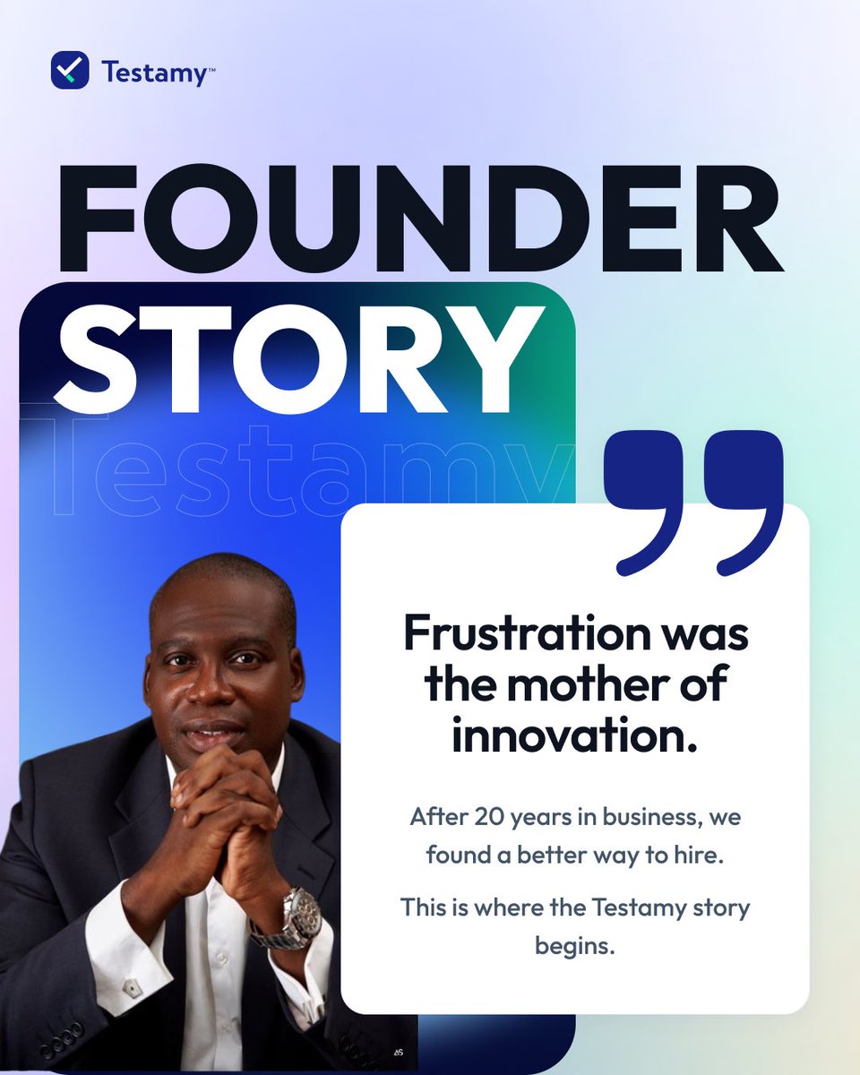 testamyai's tweet photo. TestAmy was born from pure frustration. Dealing with stressful hiring processes, endless interviews, and costly mistakes, something better had to exist so we built struggle really does create the solution.
#TestamyAI #techjobs #AI #jobsinfinance #aihiring #jobsintech https://t.co/GkBOXzngSt