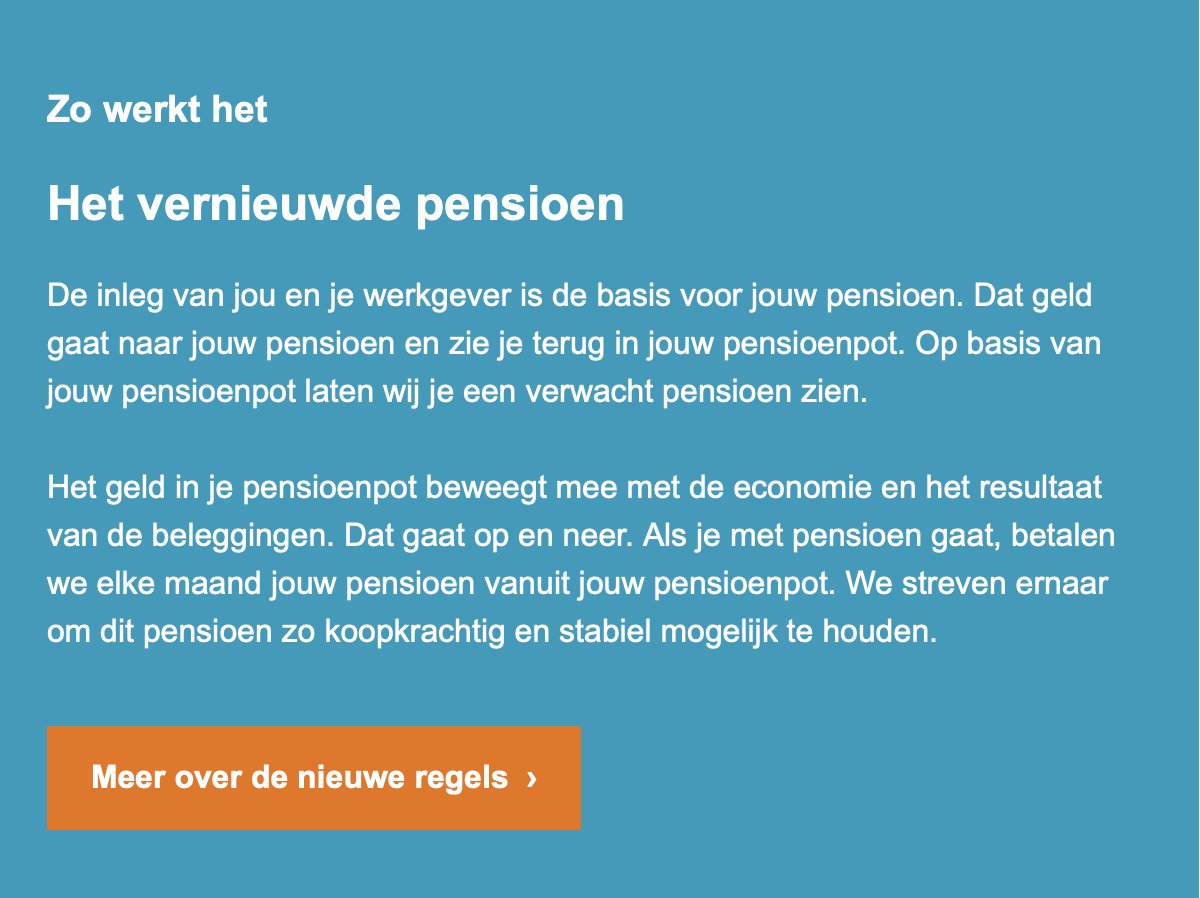 ABP zegt in hun email nieuwsbrief dat in het nieuwe stelsel het geld naar 'jouw pensioenpot' gaat. Volgens mij vond <a href="/LawPension/">Hans van Meerten</a> daar wat van.