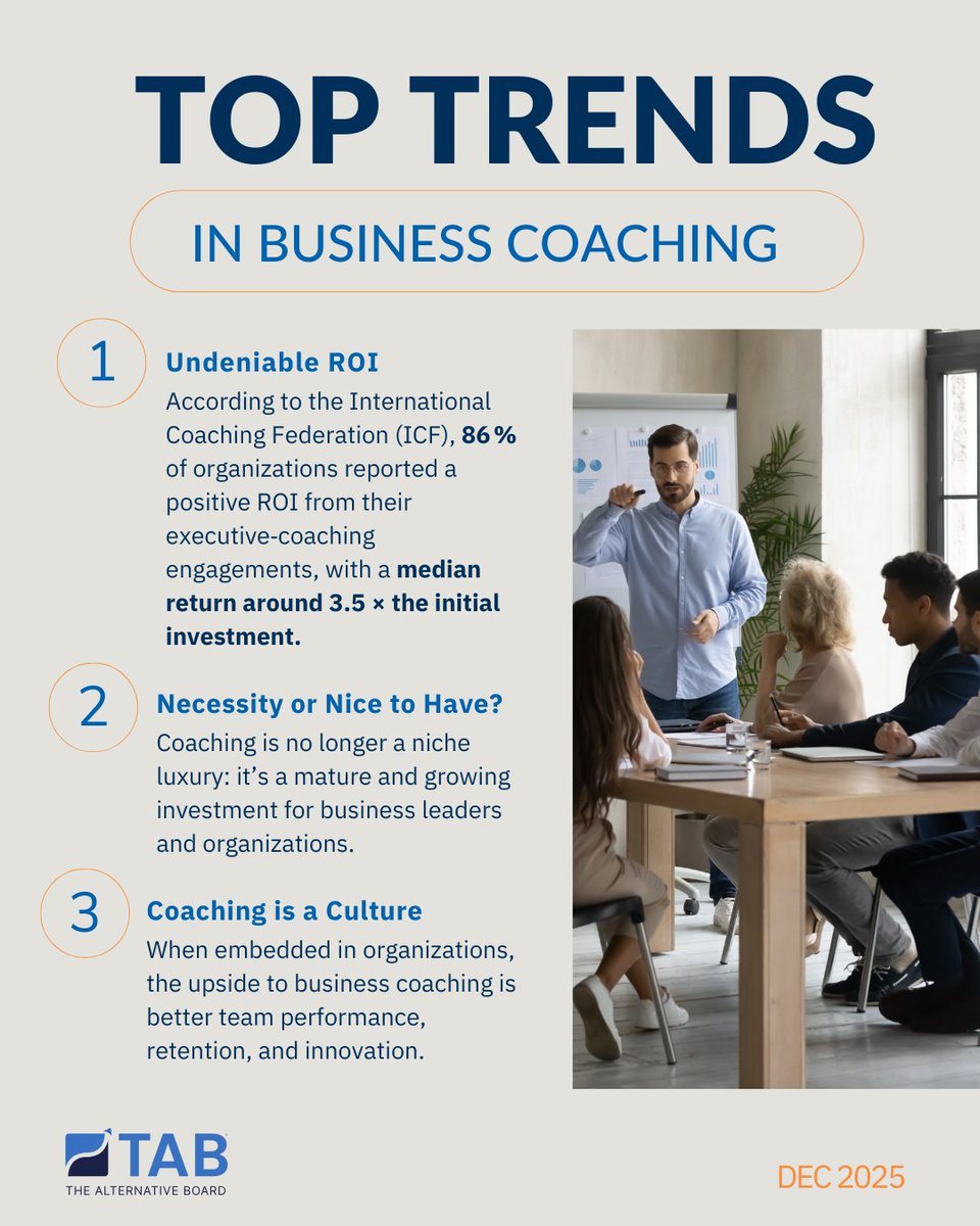 The best leaders don’t go it alone. They invest in support systems that give them confidence that the decisions they make today will drive success tomorrow.
 
How are you making coaching a part of your business strategy this coming year?
 
#TABBoards #BusinessCoaching