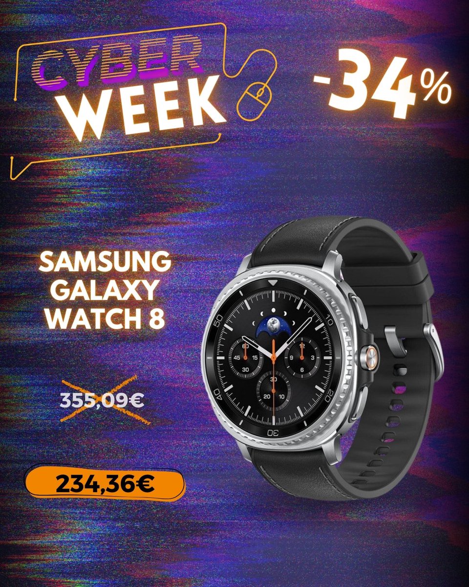 ✨ Samsung Galaxy Watch 8 ✨

Monitorice su salud, mejore su actividad y manténgase conectado con un smartwatch preciso y cómodo.

🔥 –34% por Cyber Week
📦 Entrega rápida
⏳ Stock limitado

buff.ly/2BgfjAp

#JustDeal #GalaxyWatch8 #Smartwatch #Descuento #CyberWeek