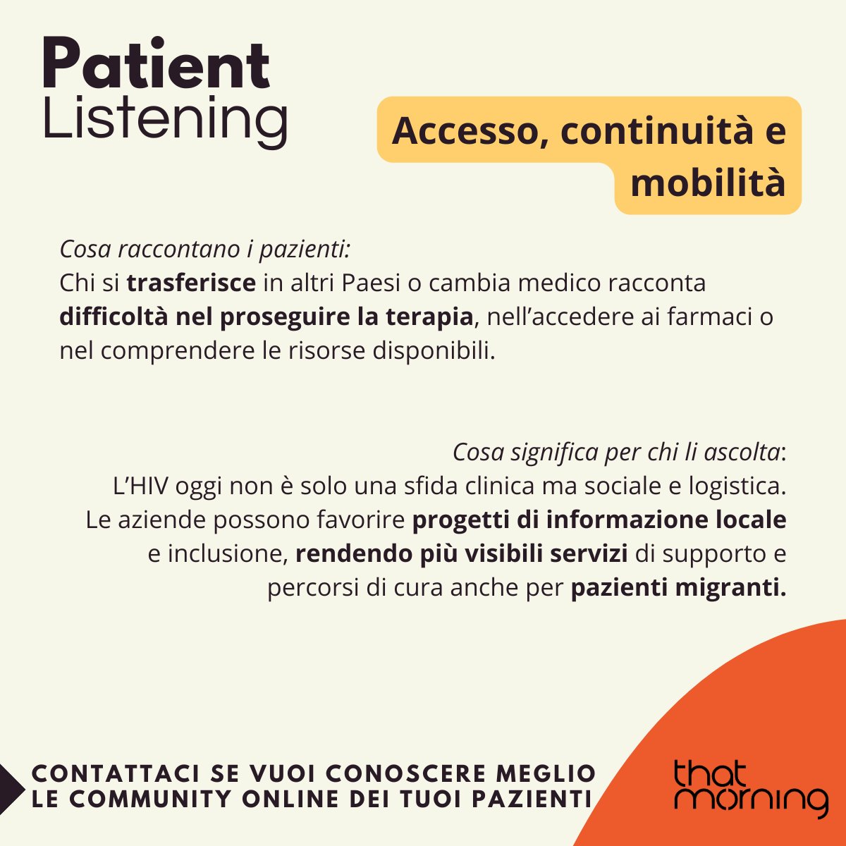 That_Morning's tweet photo. In occasione della Giornata Mondiale contro l’HIV, abbiamo ascoltato la voce degli utenti delle community online per capire cosa raccontano le persone che convivono con questa patologia https://t.co/1mRZp63Syl