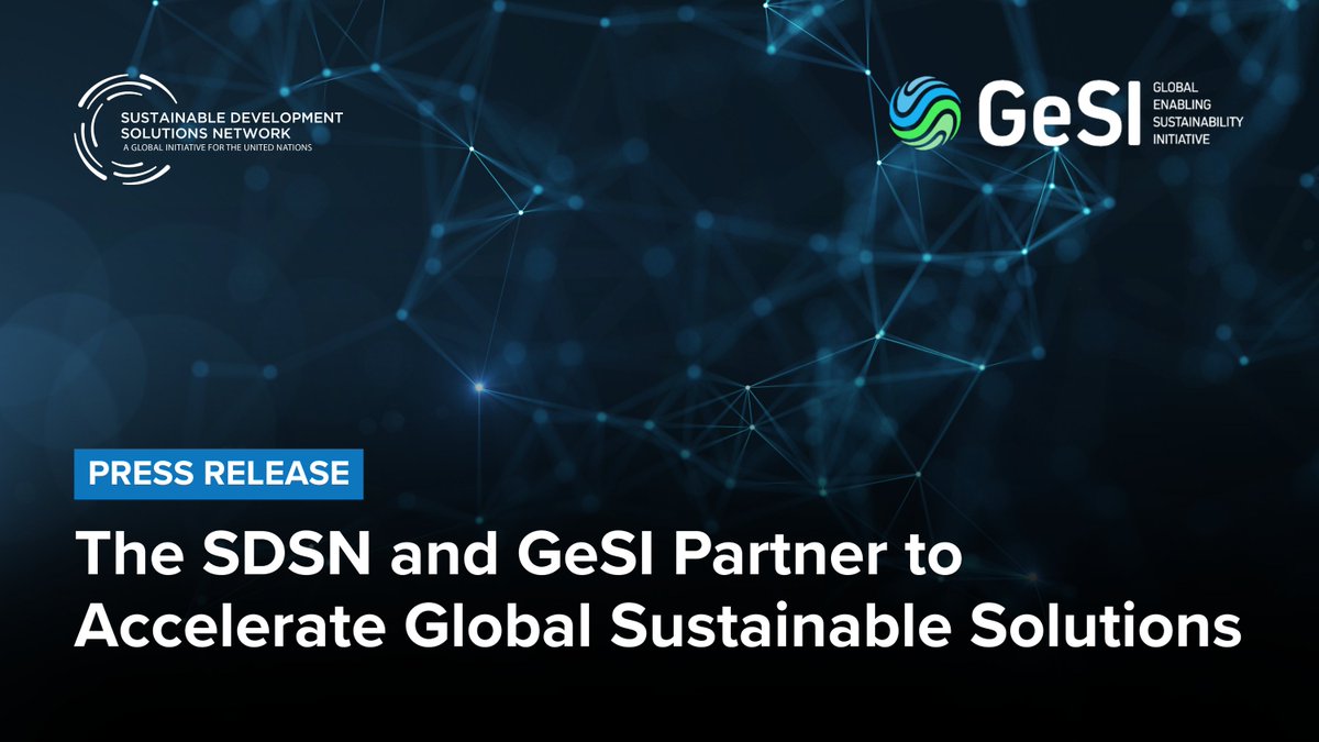 UNSDSN's tweet image. 🌐 New Partnership Announcement: @UNSDSN is proud to announce a new strategic partnership with @GeSIConnect — a global leader in leveraging digital innovation for sustainable development.

🔗 Learn more: unsdsn.org/news/the-sdsn-…

#SDGs #GlobalGoals #Sustainability