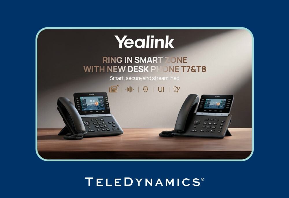 TeleDynamics_TX's tweet image. Meet the @YealinkNews T7/T8 Series: sleek design, premium audio, antibacterial build, and a dedicated emergency button. With 3-layer security, Bluetooth 5.0, Wi-Fi 6, and smart accessibility, they redefine desk phone performance. ➡️ hubs.li/Q03VZbc10 ⬅️

#Yealink #IPphone