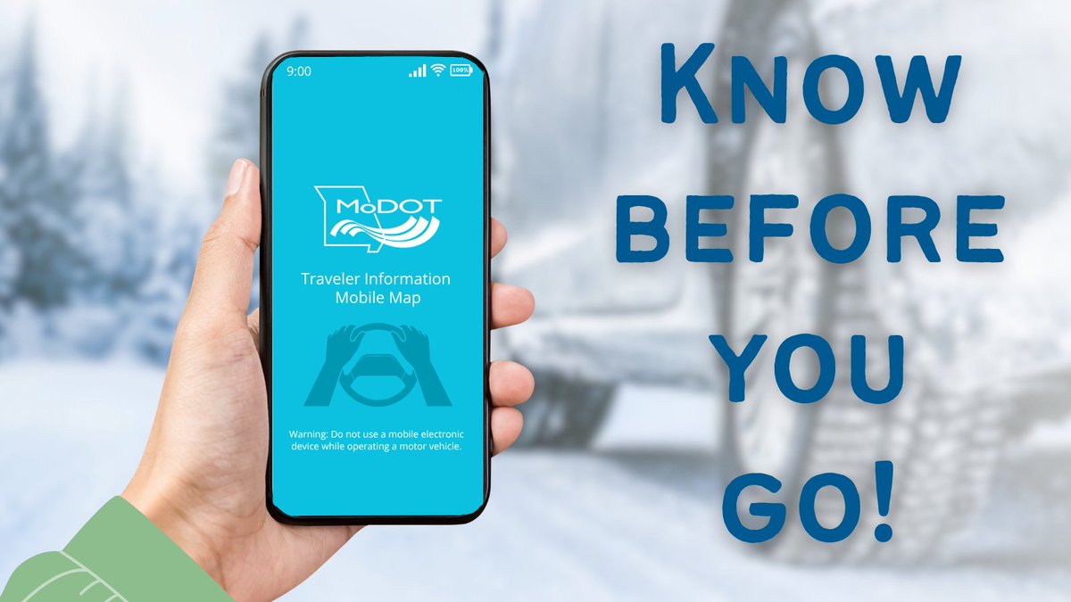 MoDOT's tweet image. Are you ready for the incoming winter weather? 
Check MoDOT’s Traveler Information Map for real-time road conditions, closures &amp;amp; weather.
🗺️ Visit traveler.modot.org or download the app from the App Store or Google Play Store.

#MoDOT #DriveSmart #KnowBeforeYouGo