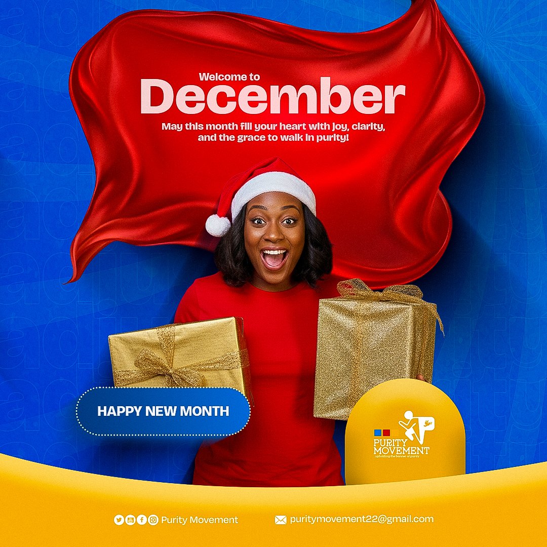 puritymovementt's tweet image. Welcome to December, Beloved 😍🕊️
May this month fill your heart with joy, clarity, and the grace to walk in purity!

Stay purified!
Stay purposeful!
I see God helping you.

#puritymovement
#purity
#happynewmonth
#december