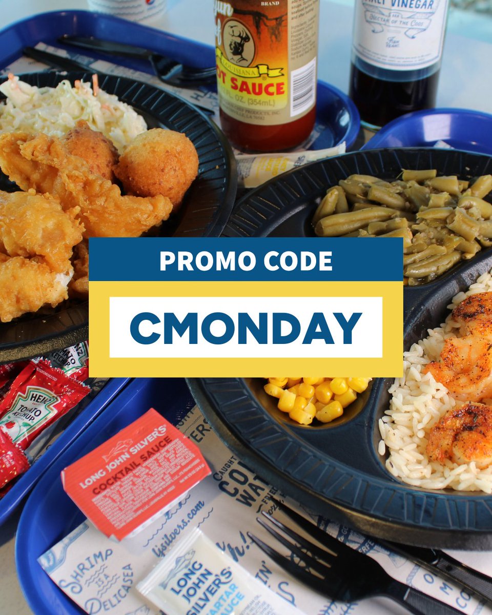 longjohnsilvers's tweet image. The best click you’ll make all Cyber Monday. 💻🐟
Buy one meal, get one FREE this Cyber Monday, 12/1. Valid online only with code CMONDAY. Valid at participating locations. #LongJohnSilvers #Meal #Foodie #CyberMonday