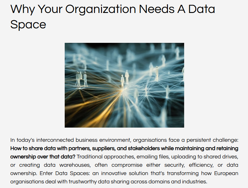 DS2_EU's tweet image. 🆕 Why your organization needs a Data Space

🔐 In today’s digital world, secure and trustworthy data sharing is no longer optional — it’s essential.

🔗 Read more: dataspace2.eu/post/why-your-…

#EUOpenData #Datacuration #DataSpaces #Innovation