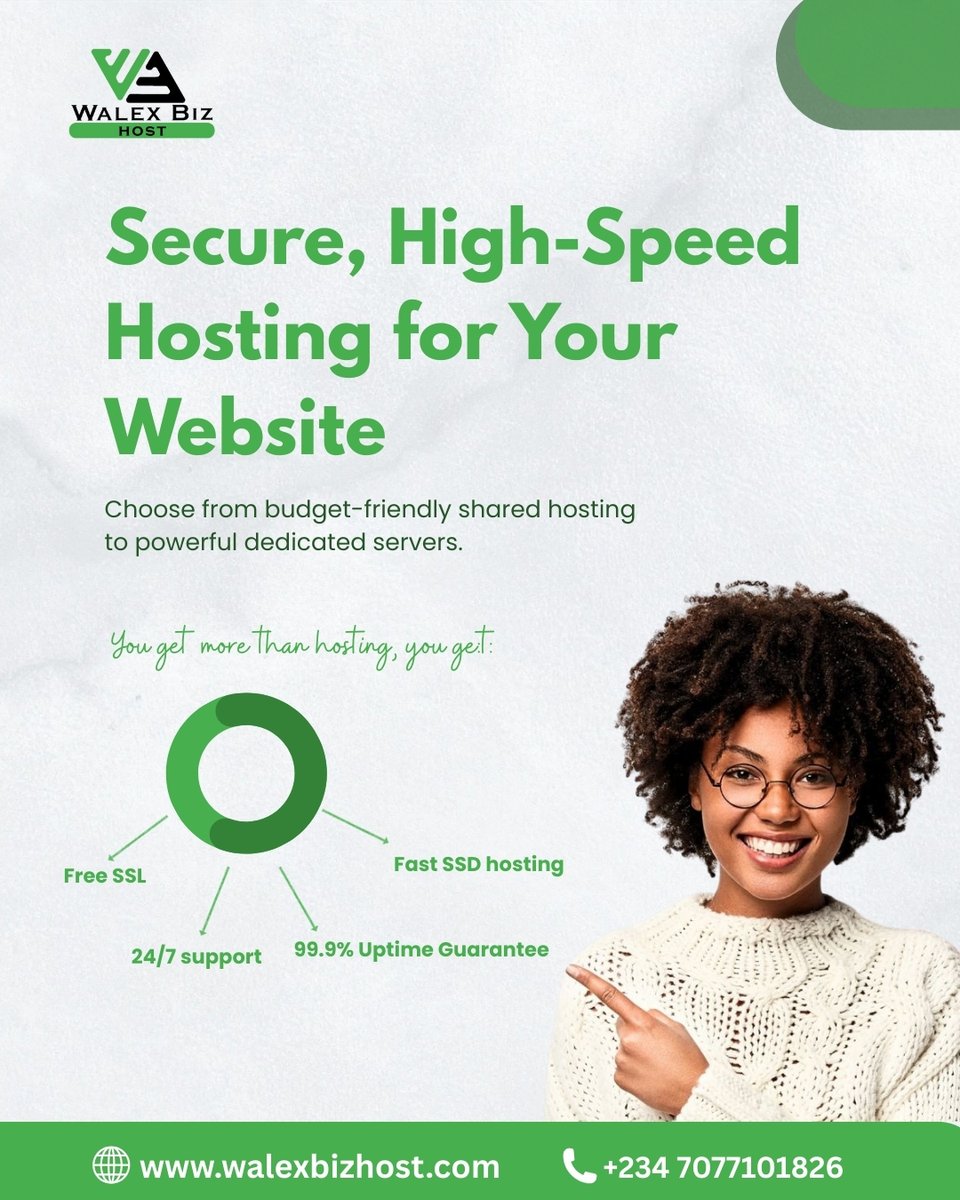 walexbiz_group's tweet image. Host with WalexBiz Host and enjoy fast SSD, free SSL, and 24/7 support.
Let’s take your brand online the right way! 

#WebHosting #SecureHosting #FastHosting #SSDHosting #WebsiteSpeed #OnlineBusinessNG #WalexBizHost #DigitalGrowth #TechNigeria #WebsiteOwners #SmallBusinessNG