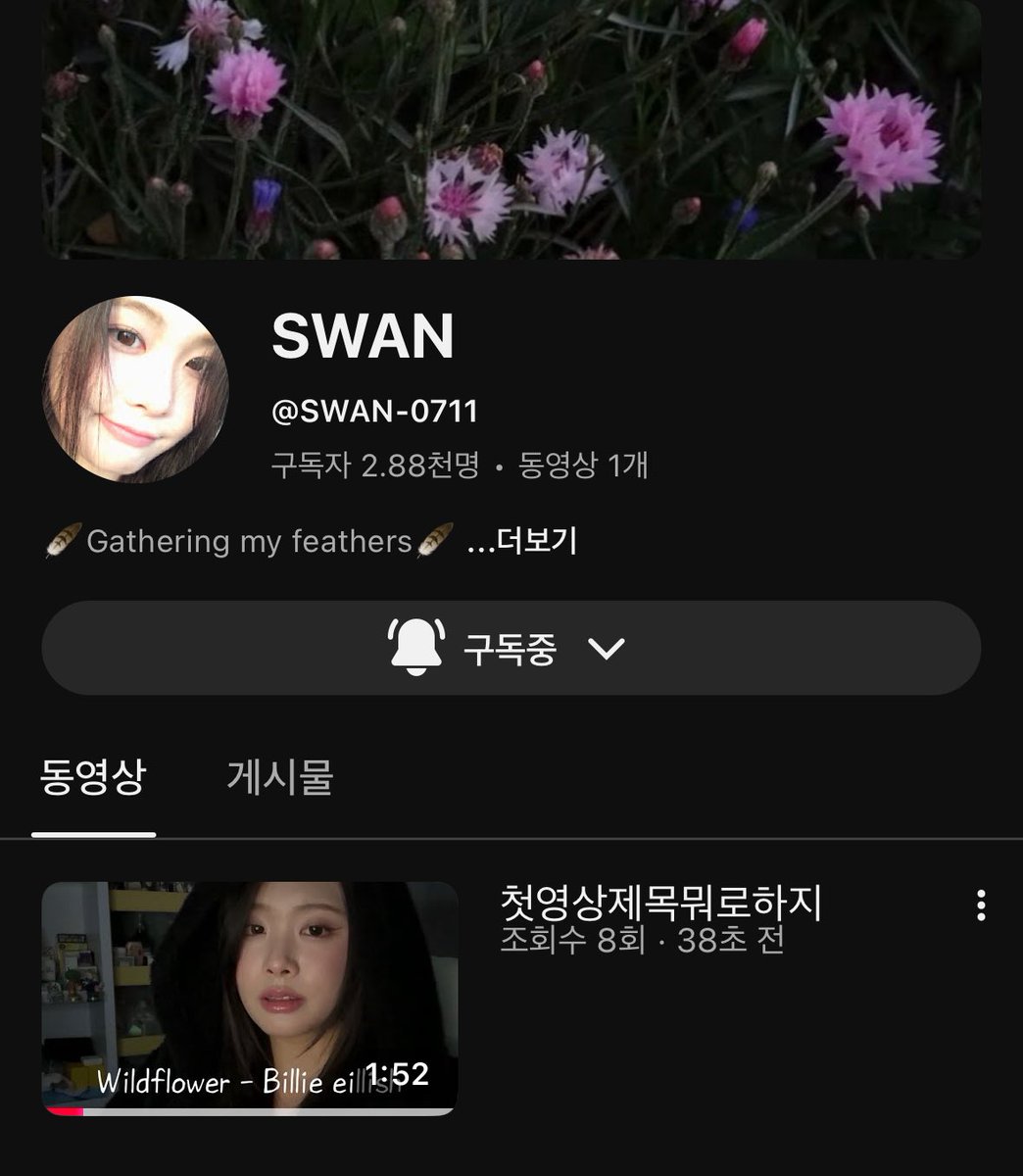 llilililliille's tweet photo. 수안이 첫 유튜브 영상 Billie eillish - wildflower 올라왔으니까 다들 들으러가자 🌷🦢🦢

첫영상제목뭐로하지 https://t.co/ES6S5S0jNl @YouTubeより https://t.co/sAj4QJrqTs