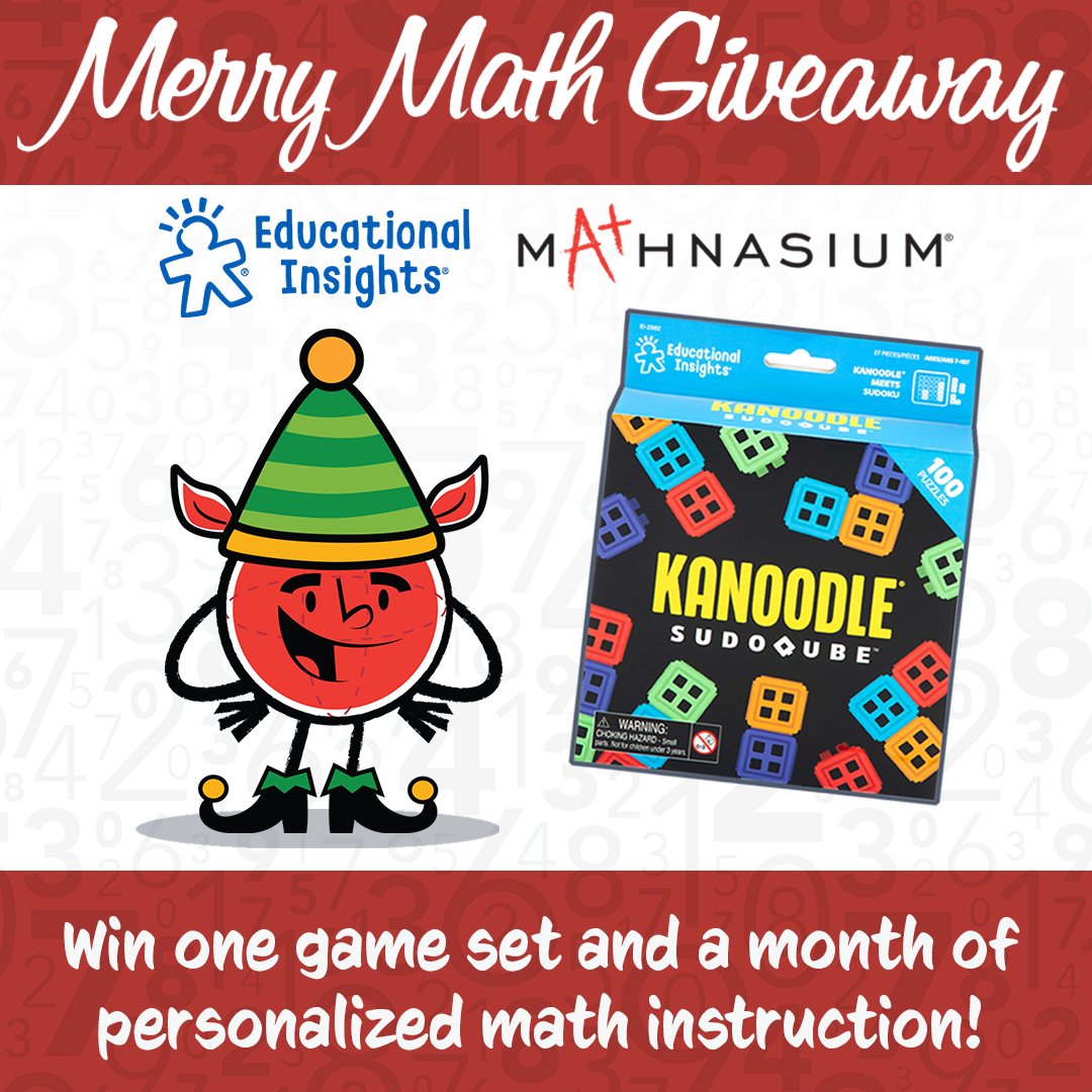 Mathnasium's tweet image. 🎁🌟 MERRY MATH GIVEAWAY! 🌟🎁

Go for the win with Educational Insights and Mathnasium! We’re celebrating the holiday season with Day 1 of the Merry Math Giveaway. Visit our Instagram page to enter today! 

🔗 instagram.com/mathnasium

#Mathnasium #EducationalInsights #Giveaway