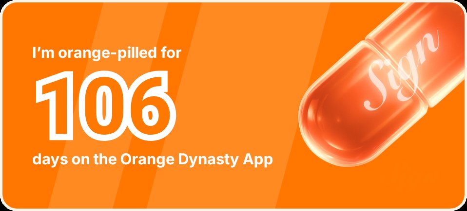 I've been Orange-Pilled and Seeing Signs for 106 days 👀🧡🐉.Join the app and be a better version of yourself!
orange.sign.global/app?user=QA85J…
