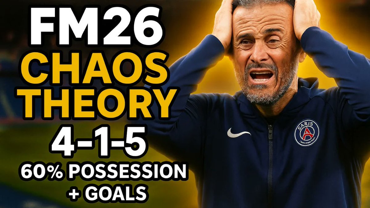NEW #FM26 Tactic Available! Turn Chaos into Domination!

Experience the Powerful possession-hungry Chaos Theory Tactic by <a href="/FM_DNA/">FM DNA</a> - an attacking tactic that will let you see goals ...and more goals🎯

✅2x Inside Wingback
✅2x False 9
🔷Lots of Diamons &amp; Triangles 
🔶2-3-3-2