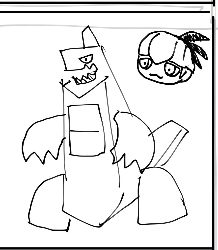 うろ覚えお絵描き大会で描いたンデとじゅら（私の絵が酷すぎたため与えられたボーナスステージ）