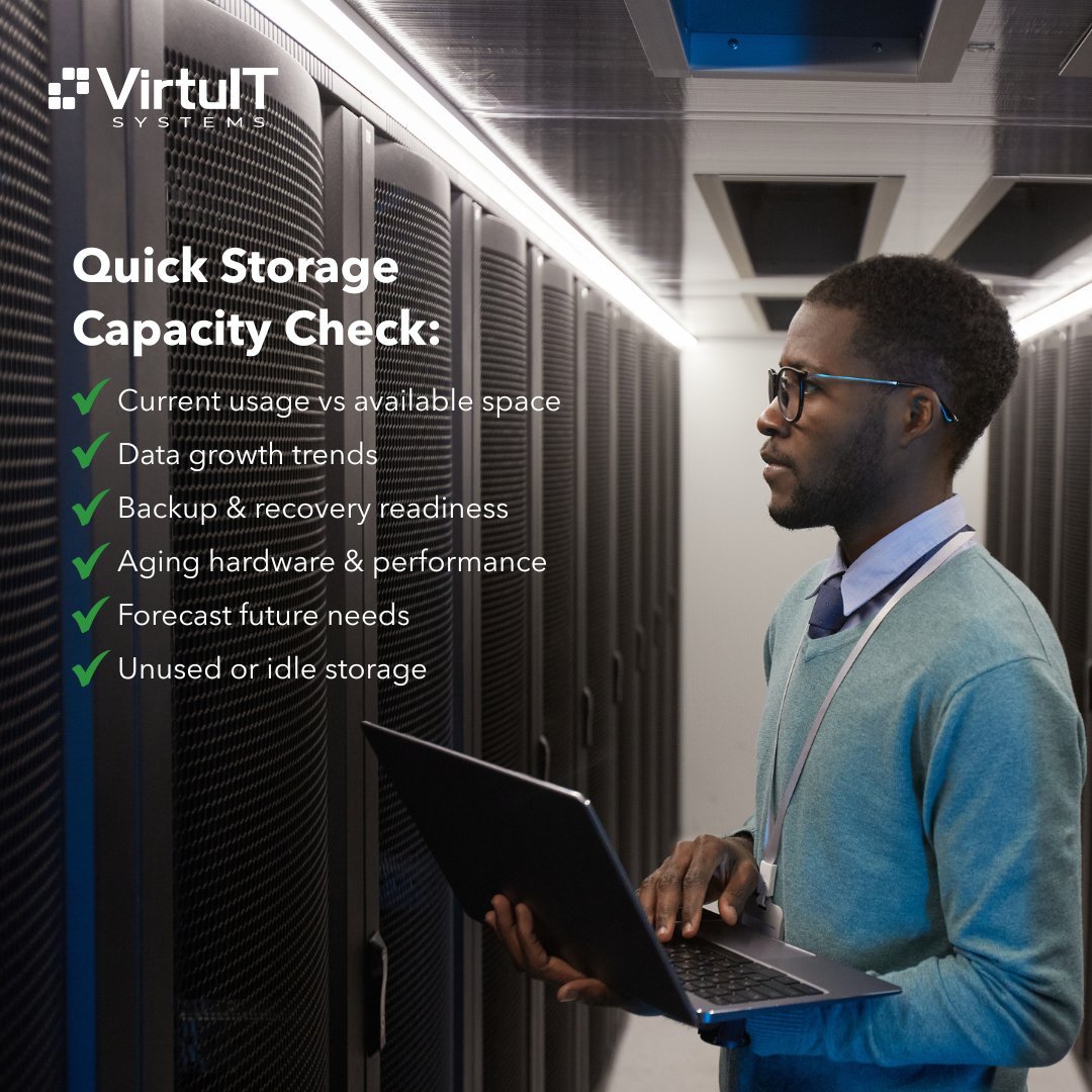 virtuitsystems's tweet image. Data keeps growing—Is your storage ready?
Plan capacity early to avoid surprises, rush buys, and downtime.
A quick 15-minute review this week can save headaches in 2025.
 
#EnterpriseIT #DataGrowth #StoragePlanning #B2BStrategy #BusinessContinuity