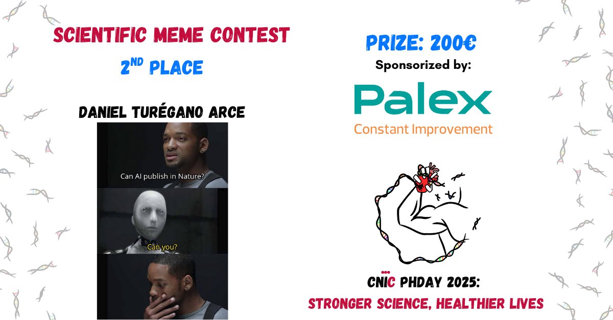 CnicPhday's tweet photo. And Daniel Turégano Arce is the second most voted meme. Congratulations to both of you!! 👏🏻 #CNICPhDay2025 https://t.co/xOWEMRmLcY