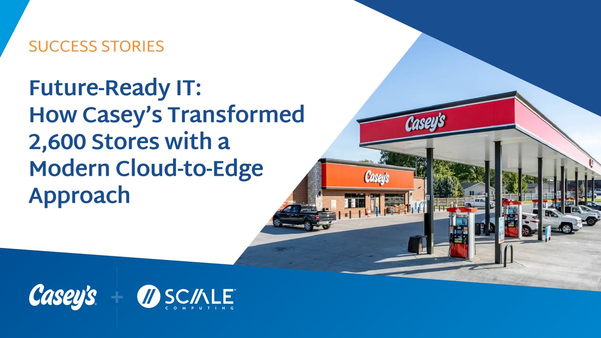 ScaleComputing's tweet image. See how Casey’s General Stores implemented Scale Computing&apos;s Reliant Platform—a comprehensive cloud-to-edge solution designed to handle the unique needs of convenience retail—to modernize POS systems, centralize network management &amp;amp; improve IT efficiency:
scalecomputing.com/resources/case…