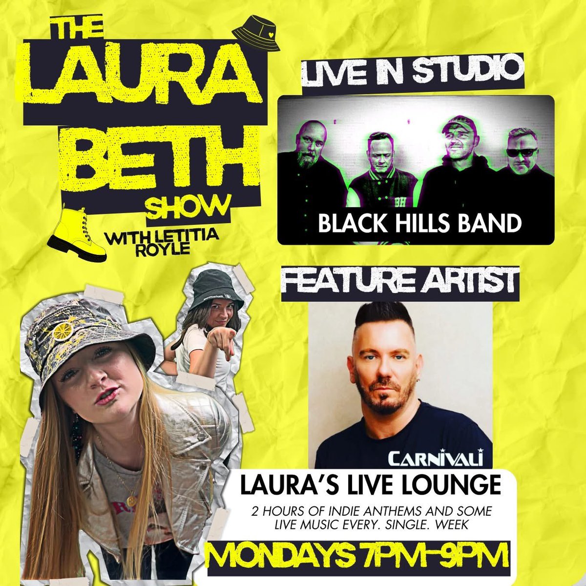 LauraBethReal's tweet image. Tune into The Laura Beth Show tonight at 7pm on @tamesideradio to hear @blackhillsband1 live in the studio, the 60 second profile from @CarnovaleSteve an interview with Matthew Mead of @TheStoneRosesFP the gig guide from @LetitiaRoyle plus loads of tunes tamesideradio.com