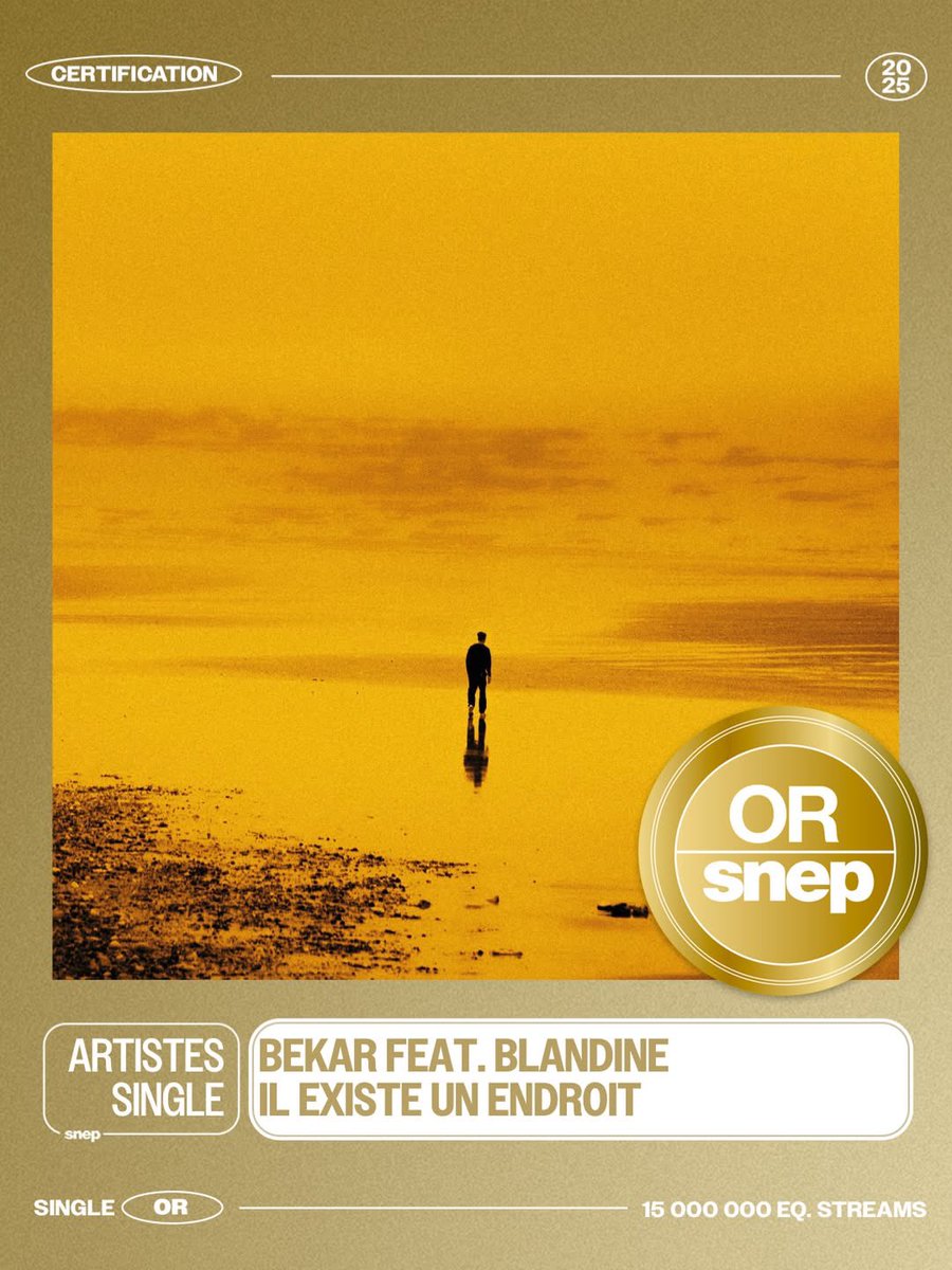 IL EXISTE UN ENDROIT est certifié SINGLE D’OR 🍾