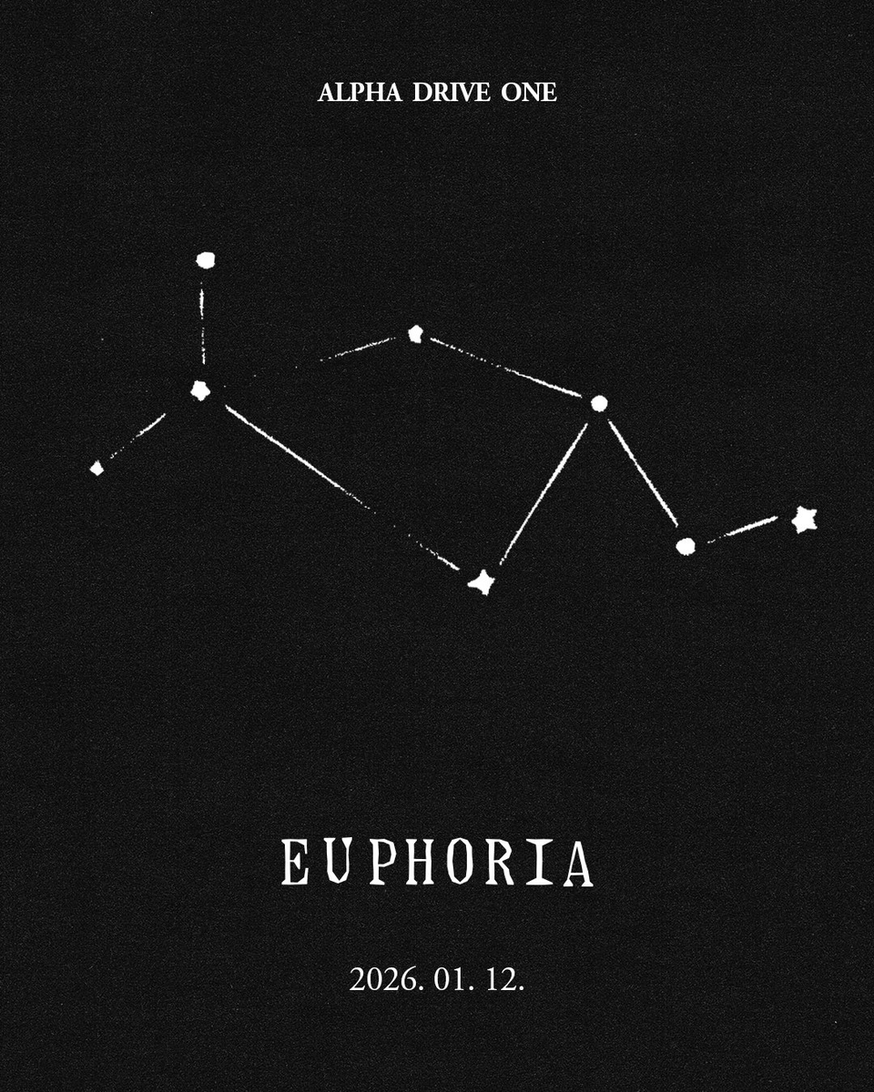 kchartsmaster's tweet photo. ALPHA DRIVE ONE will make their debut on January 12th with 'EUPHORIA.' https://t.co/61TXez8Nwq