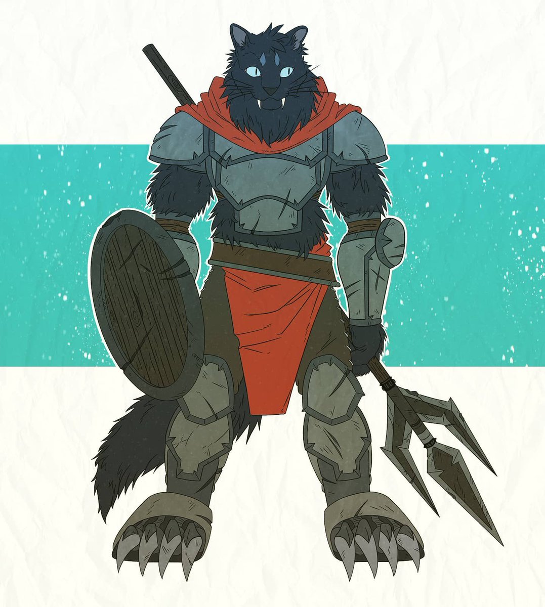 tisbore's tweet photo. Here’s a repost of my Shining Force Fan Character. A werekitty, Felix the berserker. Was gonna draw a new character, but I’m ready to move on. Thanks for everyone that participated this year. Check out #shininginktober on social medias like Bluesky, Tumblr and Instagram to see others fanart. Some really cool ones out there!

#shininginktober #shiningforce #shiningforce2 #sega #art #fanart #digitalart #procreate #inktober #inktober2025 #videogames #rpg #90sgames #cat #werecat #anthro #fantasyart #ArtistOnX