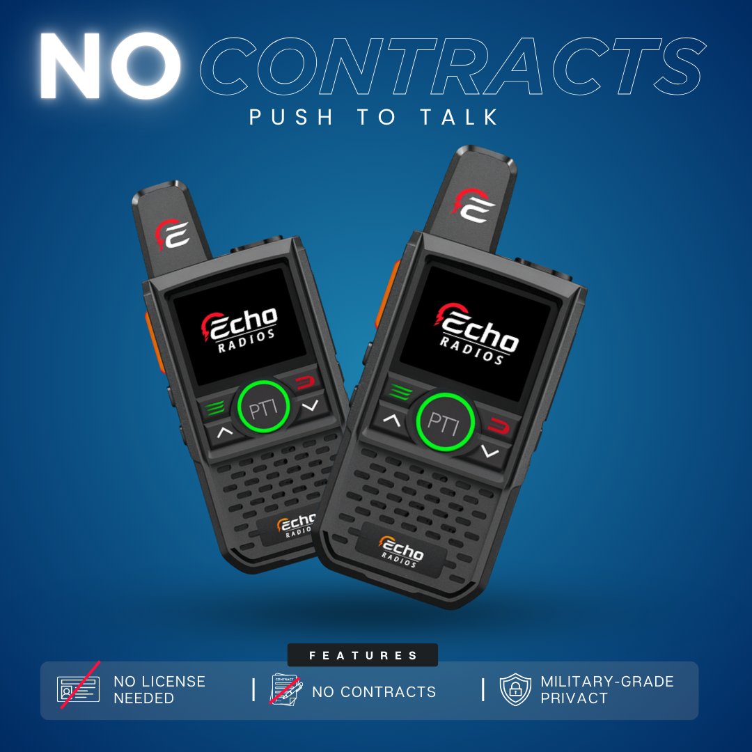 EchoRadios's tweet photo. "Wait... these can't be legal"

Coast-to-coast communication
Zero monthly fees
No government license needed
AES-256 encrypted
No data backup &amp; tracking

They're legal. Just better than everything else.

60% OFF today only →