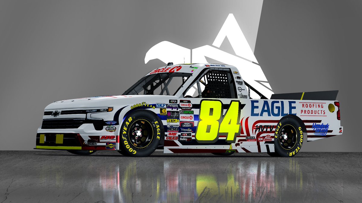 DeltaDesigns_84's tweet photo. After a bit of a break, looking for leagues, i found one, i'll be doing a debut on the @ascairacing truck series, and here in NASCAR 25 style are my schemes for this first season! https://t.co/rTdEUgScyQ