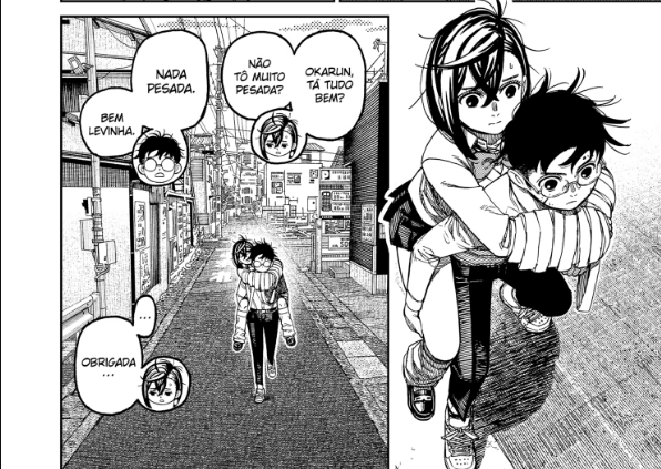 Dandadan #219

O Okarun elogiando a Momo, falando que mesmo que ela tenha perdido a memória, ela ainda continua tendo todas as qualidades dela e é isso que o deixa feliz 🥹