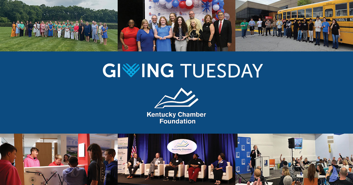 KyChamberFdn's tweet photo. Tomorrow is #GivingTuesday—a moment that reminds us what's possible when Kentucky's businesses and community leaders step up to build opportunity across the Commonwealth. Together, we connect students to careers, support educators, expand access to employment, and strengthen communities. By supporting the Kentucky Chamber Foundation, you are helping us cultivate a brighter future for all Kentuckians.

Learn more about the Foundation: https://t.co/OhoR9tU1RM