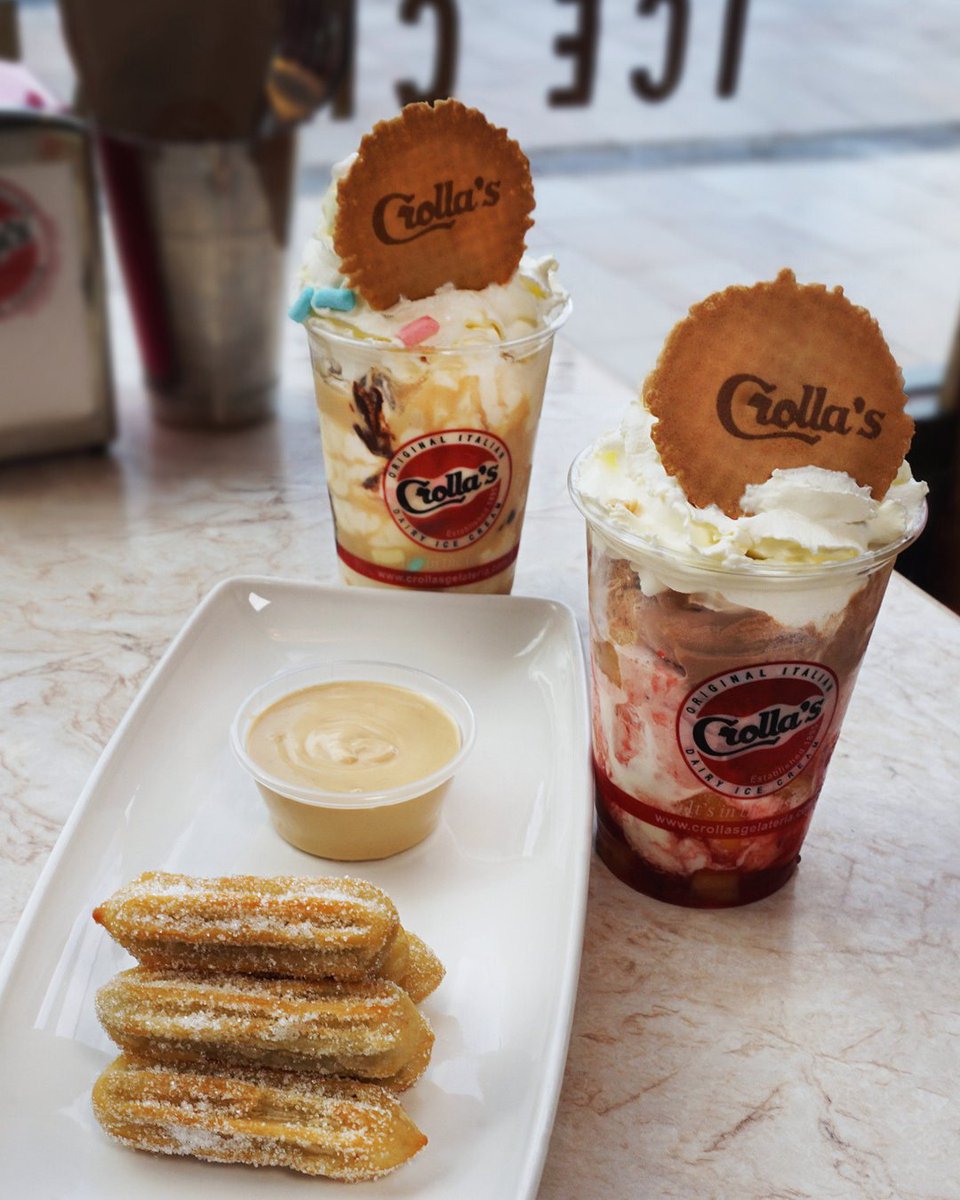 Escape the cold and find instant warmth with our sizzling selection of hot desserts - from churros to cookie dough. 

They're perfect on their own, or with a cool scoop of Crolla's gelato on top! ❄️ 

Come cosy up with us today 🤗

#HotDesserts #SweetTreat #CrollasGelato