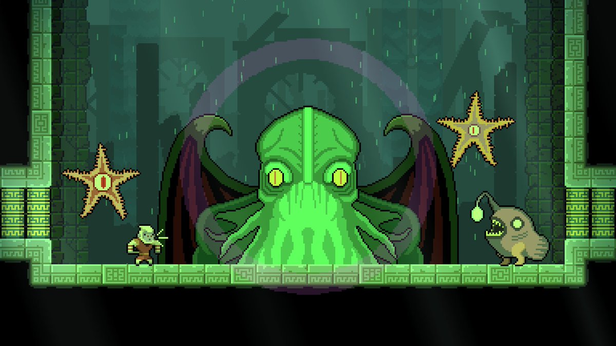 BrunoBombardi's tweet image. 9 days until Dunjungle FULL LAUNCH on Steam, Switch, PS4/PS5 and Xbox Series!

Here are some of my favorite bosses from the game
🌋🐙🧛‍♂️🐸