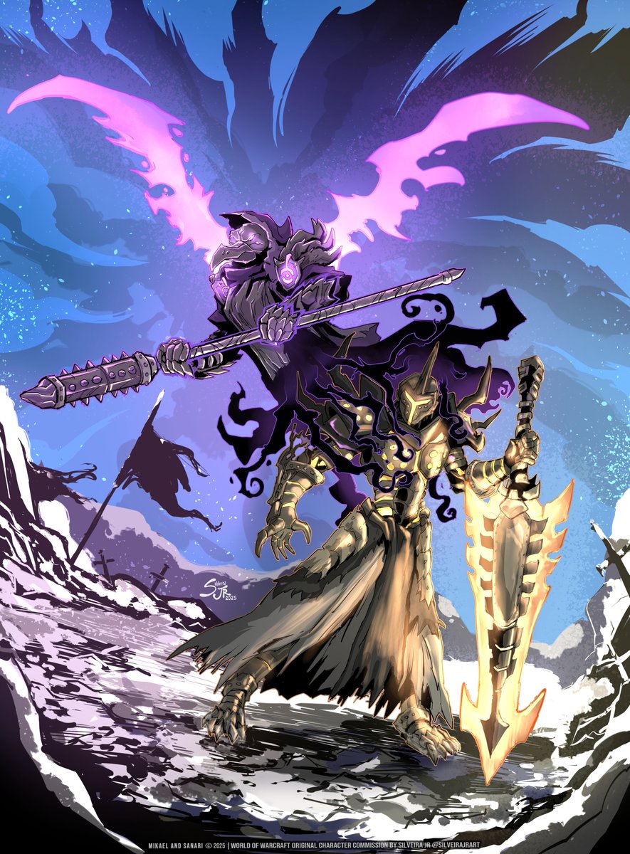 World Of Warcraft OCs Commission © 2025   
Thank you <a href="/stupidsexysnaro/">Sanari</a> and @JudindoDfor your trust!   

Do you want art like this? Please contact me via DM! 
I'll be happy to draw your characters! 😄 

RTS appreciated! 

#silveirajrart #CommissionArt #wow  #ocar #worldorwarcraft