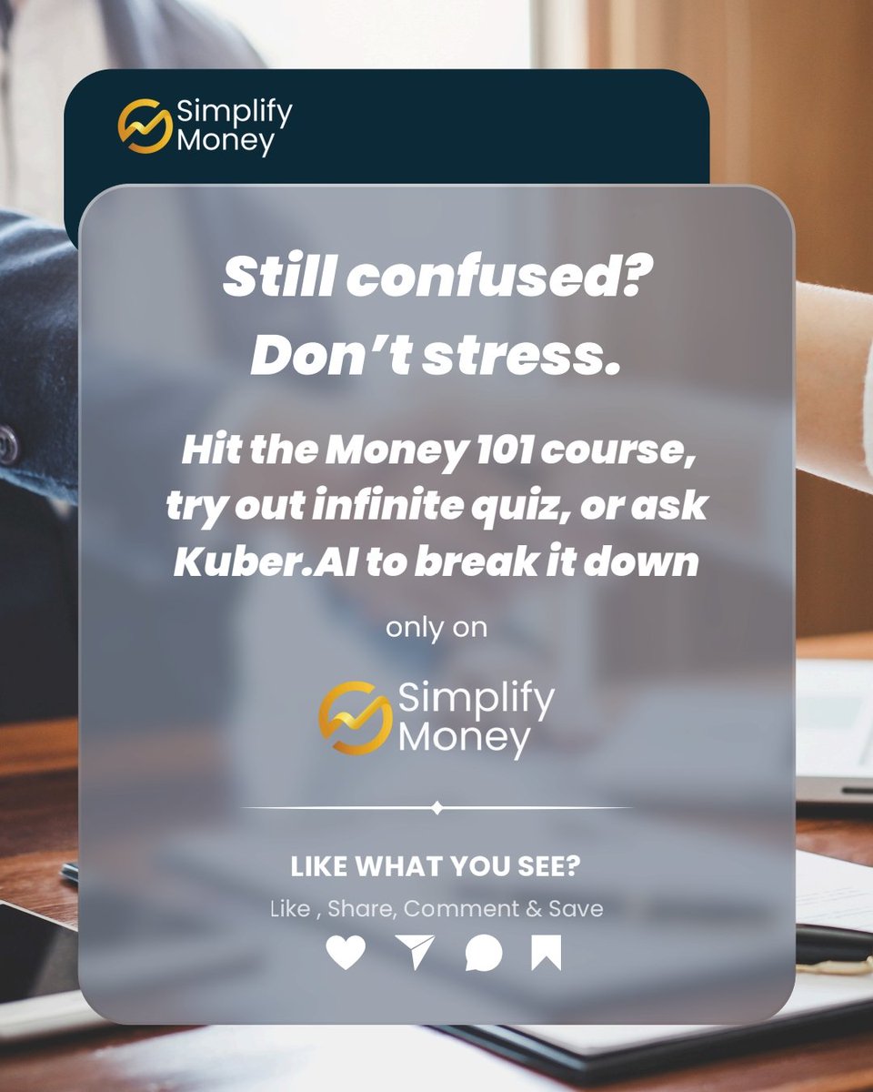 Simplify_Money's tweet image. #SimplifyMoney #GoalPlanning  #AIforFinance #FinancialQueries  #DownloadNow #KuberAI #Unbiased #JudgmentFree #Trusted #Reliable #FinancialEmpowerment #FinancialWellBeing #loanliteracy #money101 #infinitequiz #loan #financebasics #financemadefun