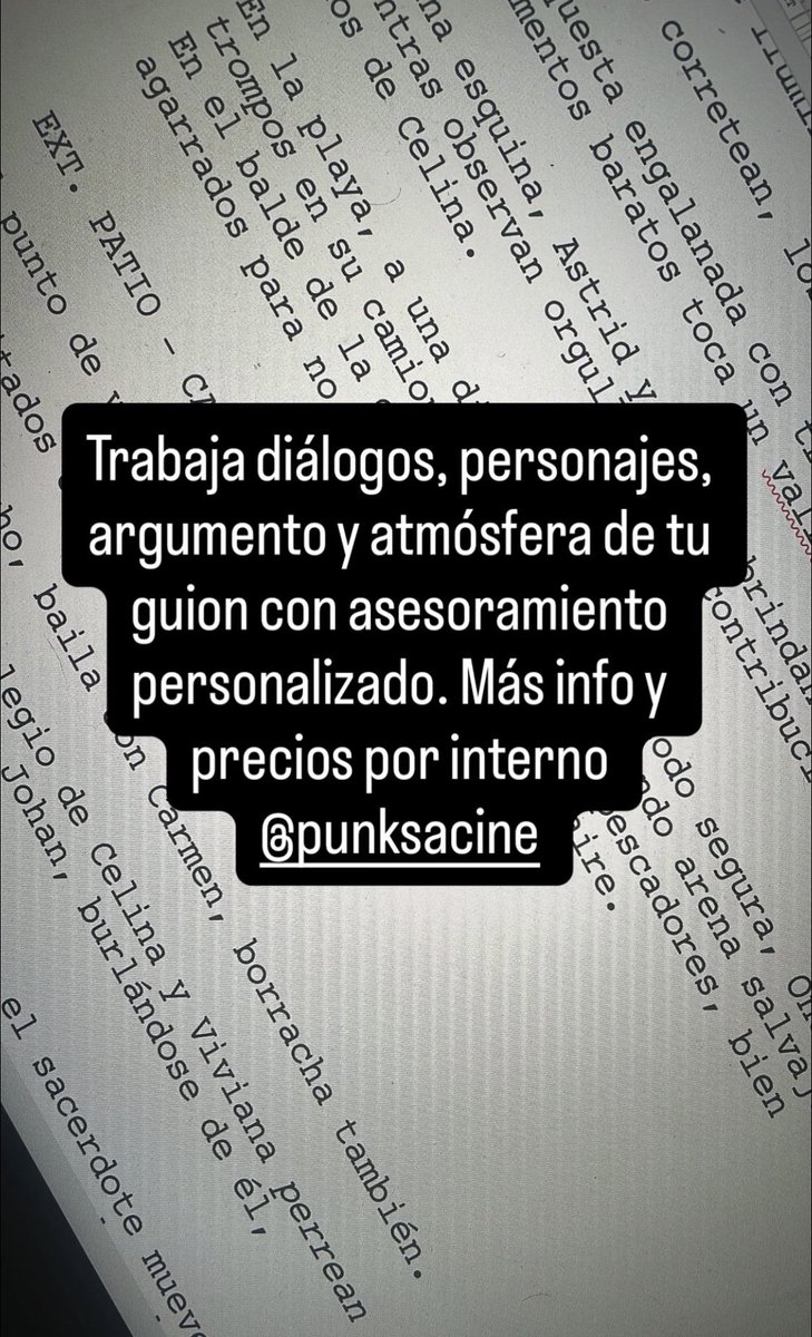 Ten un nuevo borrador de tu guion para fin de año. Más info por interno <a href="/PunkSAcine/">PUNK S.A.</a>