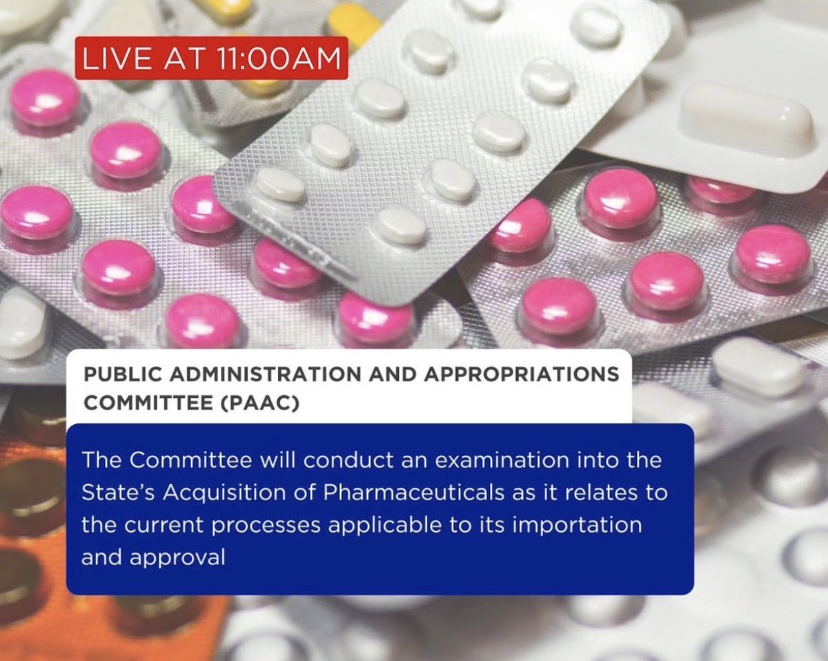 TheOPRTT's tweet photo. The OPR will be present at the Public Administration and Appropriation Committee of Parliament’s examination into the State’s Acquisition of Pharmaceuticals as it relates to the current processes applicable to its importation and approval. 

🔗📺 https://t.co/ZbD02QSGJt https://t.co/hgSSllcpKm