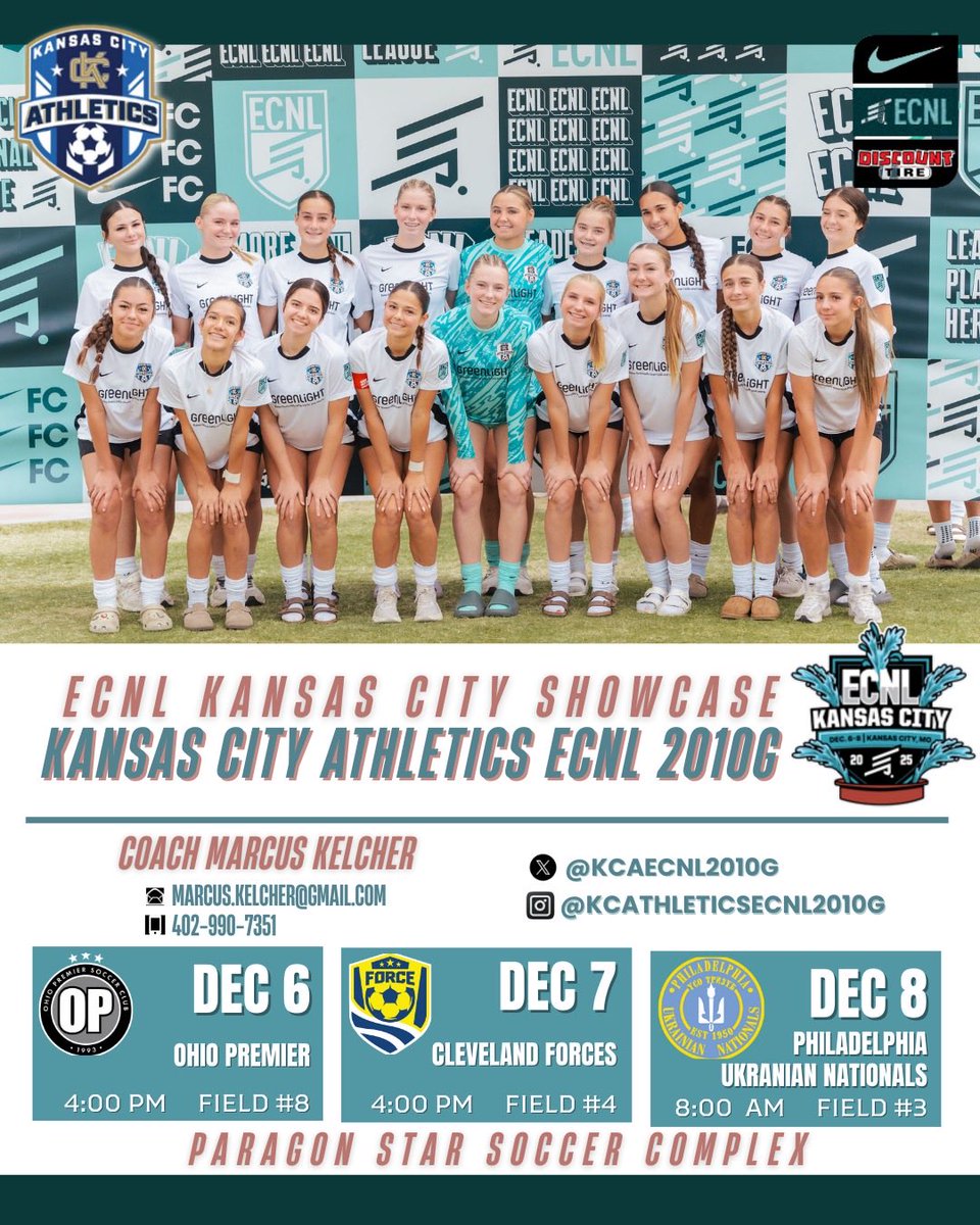 KCAECNL2010g's tweet photo. 🚨Schedule drop!🚨 #ECNLKC 

We’re ready to take on some great teams at home this weekend at the ECNL Kansas City Showcase!  Bundle up and come watch us play! 

@MarcusKelcher @AthleticsKC  @TheECNL @ECNLgirls @ImYouthSoccer @PrepSoccer @TheSoccerWire @TopDrawerSoccer https://t.co/sjuV6cG2VP