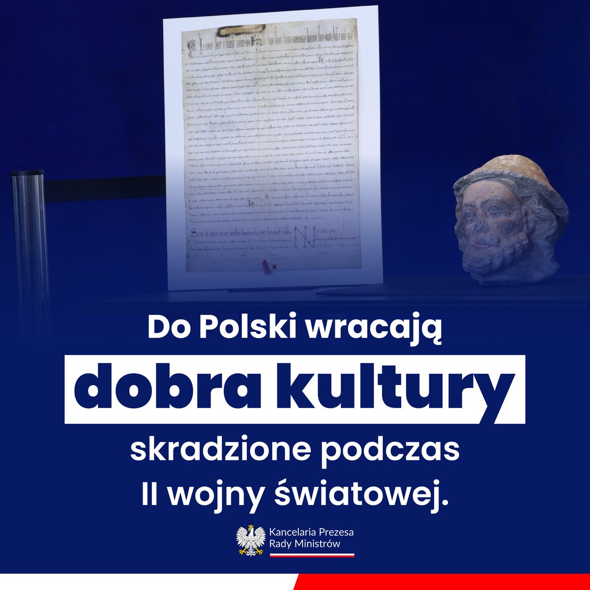 ✅ Do Polski wracają skradzione podczas wojny dobra kultury: 73 dokumenty - najstarszy z 1215 r. oraz XIV-wieczna głowa - część rzeźby św. Jakuba.

Bezcenne dziedzictwo odzyskane. 🇵🇱