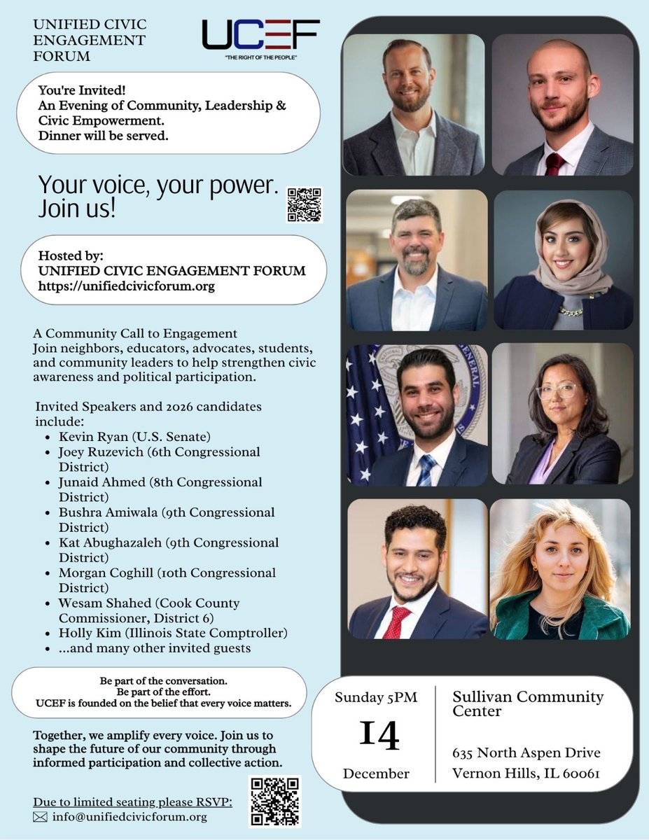 A night you'll not want to miss!

RSVP here: unifiedcivicforum.org