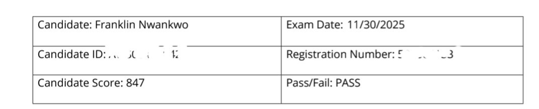 CouldBeFranklin's tweet image. Congratulations to me 🥳🥳🥳🥳
Passed my AWS SOLUTIONS ARCHITECT ASSOCIATE Exam Today with a score of 847/1000.
Thanks to @_TheAfolabi and @Oluwatobi_Msp For the Push, Tips and Guidance 🙏🙏.
We keep pushing untill we get there

#AWSCloud #Cybersecurity #CloudSecurity