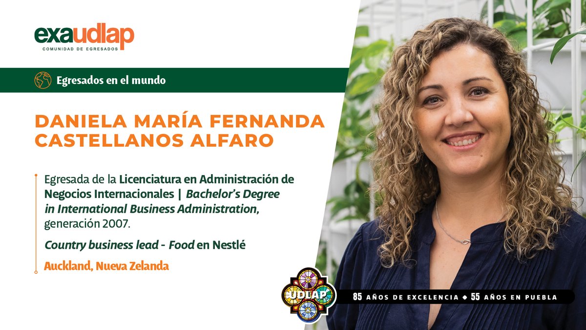 🌍 ¡Egresados UDLAP en el mundo!

Desde sus inicios en el <a href="/ioriente/">Instituto Oriente</a>  Daniela María Fernanda Castellanos Alfaro trazó el camino hacia el éxito internacional. 👏

Hoy lidera como Country Business Lead - Food en Nestlé, desde Auckland, Nueva Zelanda.