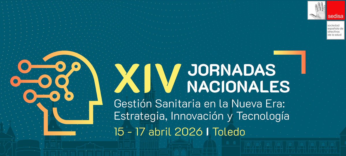 SEDISA_NET's tweet image. 📣 Abierto el envío de comunicaciones para las XIV Jornadas SEDISA (Toledo, 15–17 abril 2026).
📆Plazo: 28 feb 2026.
Áreas: Estrategia, Innovación, Tecnología + Módulos Transversales.
💸Premios hasta 1.000 €.
🔗Más info: shorturl.at/efnFH #GestiónSanitaria