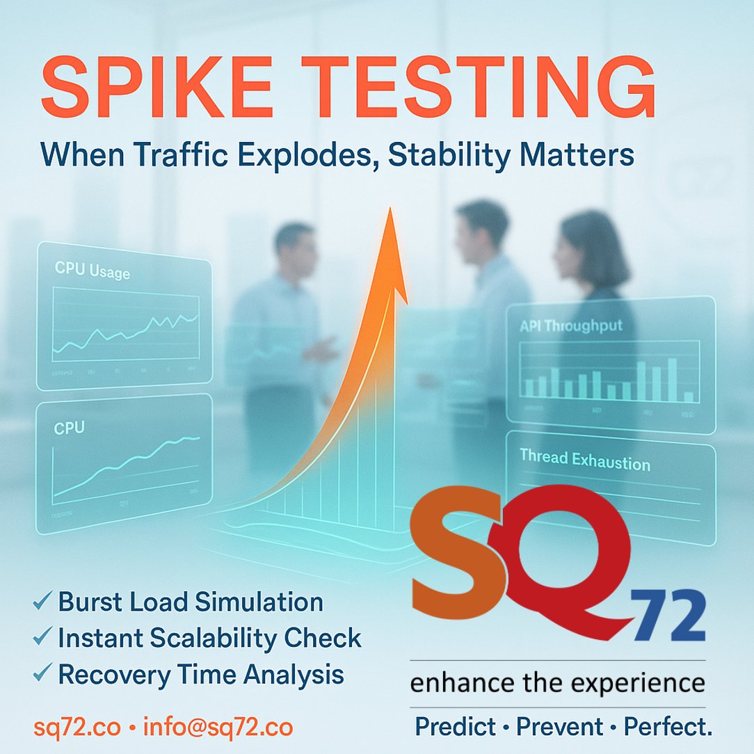 SQ72Testing's tweet image. Spike Testing exposes how your system reacts to sudden traffic explosions.
If it can’t recover instantly — it’s vulnerable.
SQ72 helps you fix that.
🔗 sq72.co
#SpikeTesting #PerformanceTesting #SQ72 #DevOps #HighTraffic #Scalability