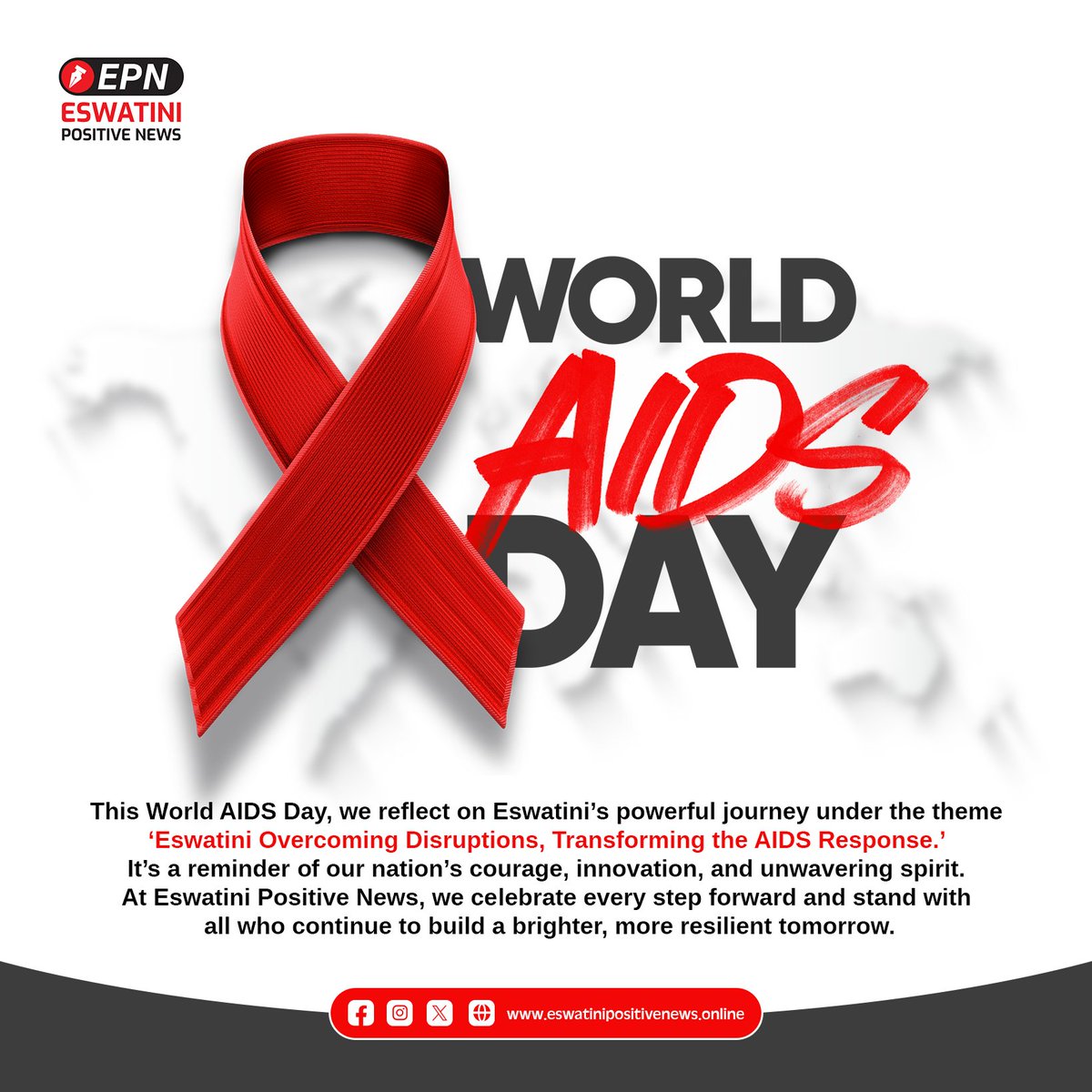 This World AIDS Day, we reflect on Eswatini’s powerful journey under the theme ‘Eswatini Overcoming Disruptions, Transforming the AIDS Response.’ 

#WorldAIDSDay #Eswatini #AIDSResponse #EndingAIDS #HealthForAll #Resilience #CommunityStrength #EswatiniPositiveNews #HIVAwareness
