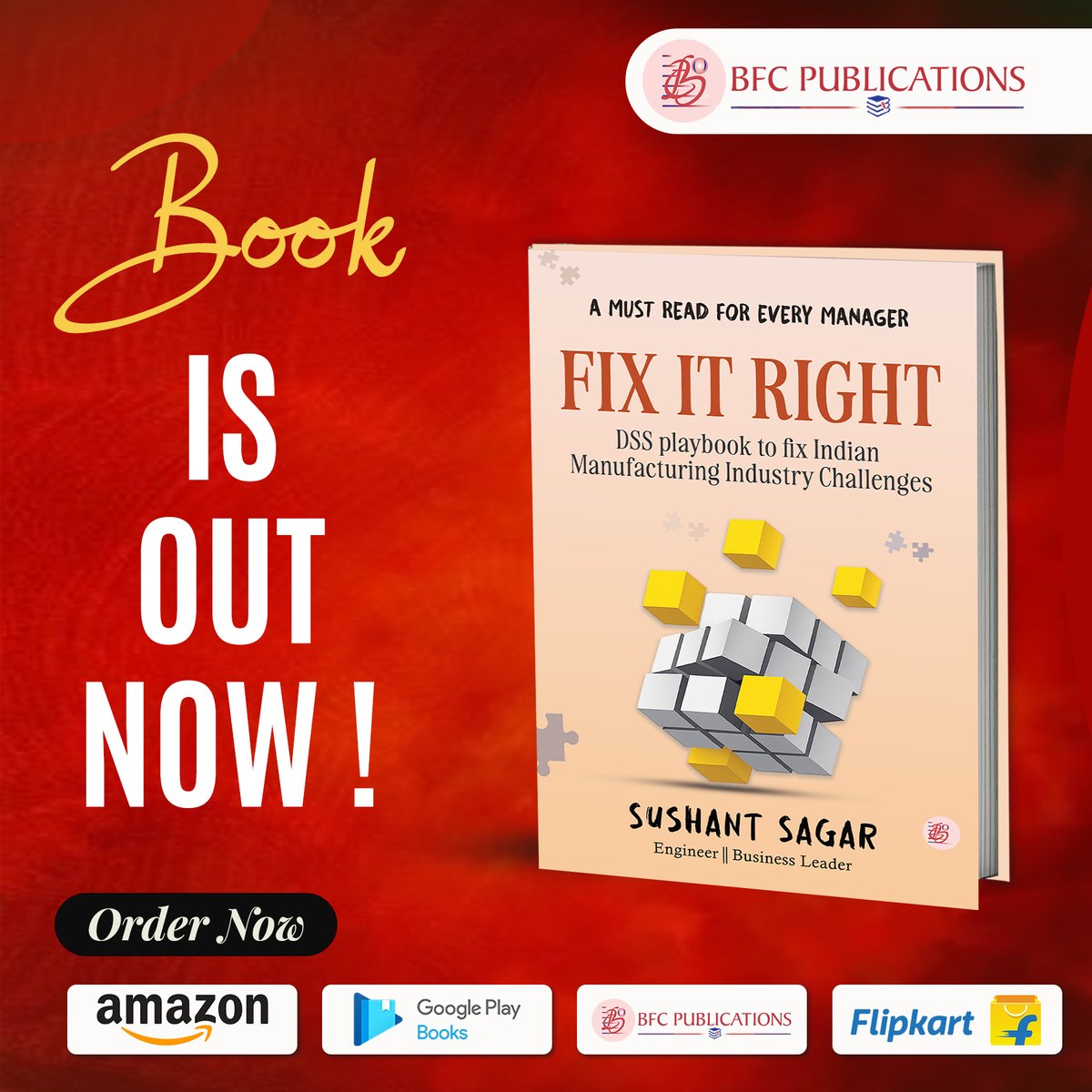 BfcPublications's tweet image. Fix It Right by Sushant Sagar (Author)
.
.
🛒Amazon - amzn.in/d/dr3q4HZ
📖Flipkart - tinyurl.com/3vps7dwh
📚Google Play - tinyurl.com/2jeysutu
🛍️BFC Store - tinyurl.com/mr3x5mpz

#problemsolving #continuousimprovement #leanthinking  #selfpublish #bfcpublications