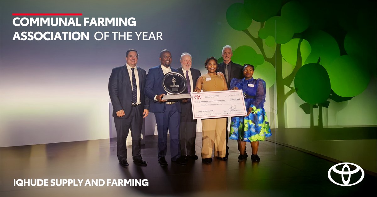 ToyotaSA's tweet photo. We're proud to announce the winners of the 2025 Young Farmer of the Year competition:

Young Farmer of the Year – Francois Rossouw
New Harvest of the Year – Rudzani Sadiki
Communal Farming Association of the Year – Iqhude Supply and Farming

Visit the Toyota website for more. https://t.co/mcCb3lFKQn
